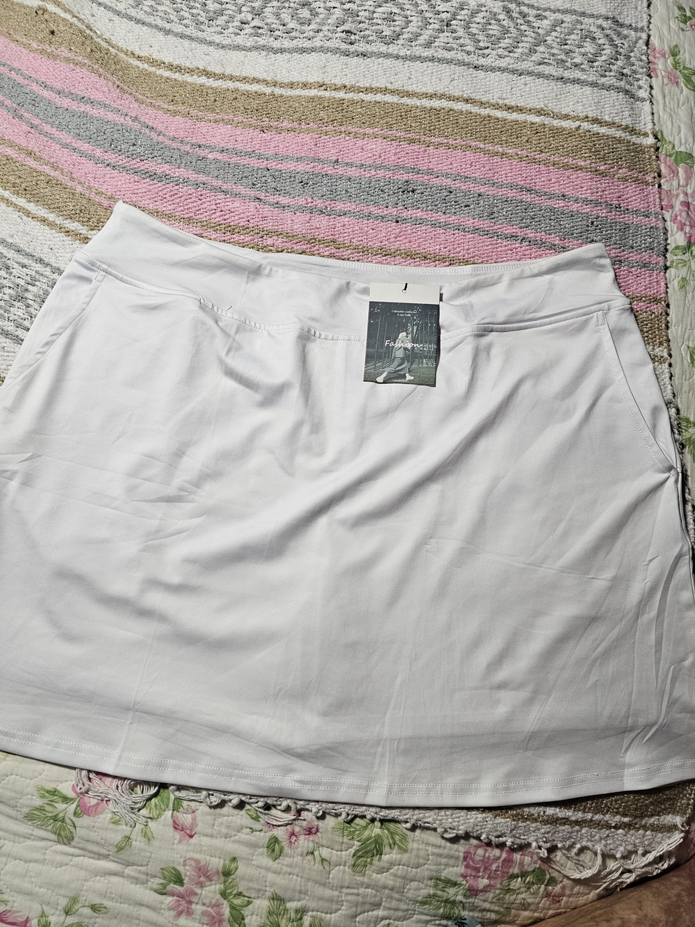 Fashion Brand White Women's Skort with Side Pockets